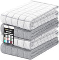 Homaxy Large Premium Cotton Kitchen Towels 16"x 28", 4 Pack, Light Grey by Homaxy