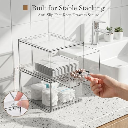 8 Pack Small Clear Stackable Acrylic Storage Boxes & Drawers - Image 7