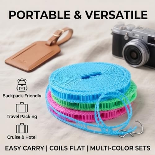 Portable Clothesline for Outdoor & Home, Portable Windproof Fence-Style Travel - Image 4