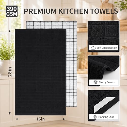 Kitinjoy Premium Kitchen Towels, Large 100% Cotton Terry 390 GSM Kitchen Hand - Image 2