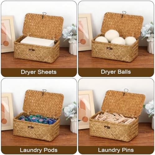 Dryer Sheet Holder, Woven Seagrass Dryer Sheets Container - Image 6