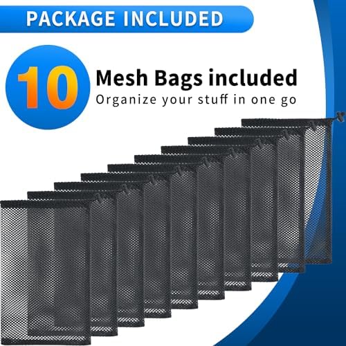 10 Pcs Mesh Drawstring Bag 9" x 12" - Image 6