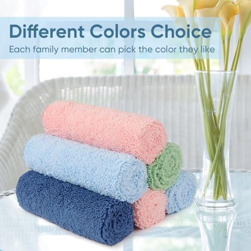 HOMEXCEL Washcloths 12PK, Ultra Soft&Highly Absorbent Face Towels, 12X12 in - Image 7