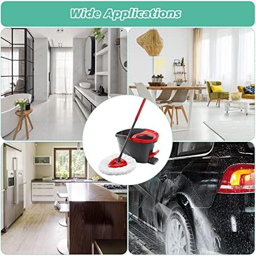 8PCS Spin Mop Replacement, 100% Microfiber, Machine Washable, 360° Rotation - Image 7