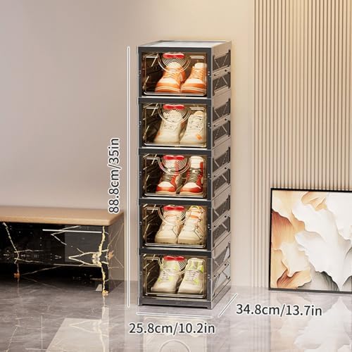 Foldable Shoe Rack Organizer Stackable Shoe Storage Box - Image 4