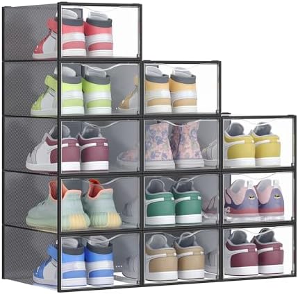SONGMICS Shoe Boxes, Stackable Sneaker Containers by Unknown