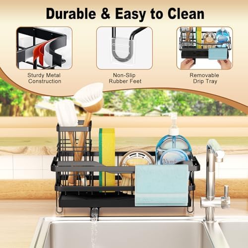 Sponge Holder for Kitchen Sink, Self-draining Sink Organizer - Image 2