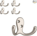 Franklin Brass Double Wall Hooks 2-Prong Coat/Hat Matte Nickel Hooks by FranklinBrass