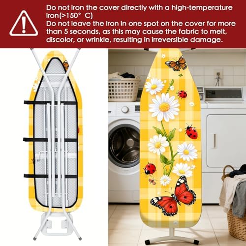 Nuxovilar Daisy Ladybug Cotton Ironing Board Cover 15x54 Fabric - Image 6