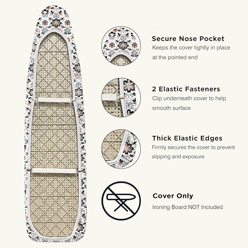 UniSimp Ironing Board Cover and Pad 15"x54" Extra Thick Natural Cotton - Image 3