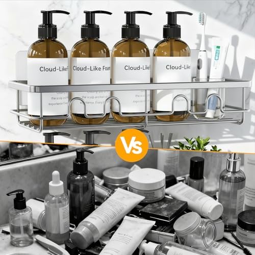 Adhesive Shower Caddy, Large Capacity Shower Racks - Image 6