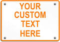 Aluminum Weatherproof Metal Sign Multiple Sizes Custom Personalized Text Here White Orange Warning Horizontal Street Signs 14x10Inches