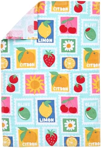 Ritz 4-Piece Kitchen Towel Set, Citron Vine & Summer Fruit Stamp Prints - Image 6