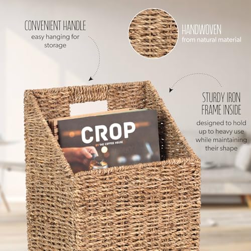 Wicker Hanging Storage Basket, Seagrass Baskets, Wall Decor Wicker Basket - Image 5