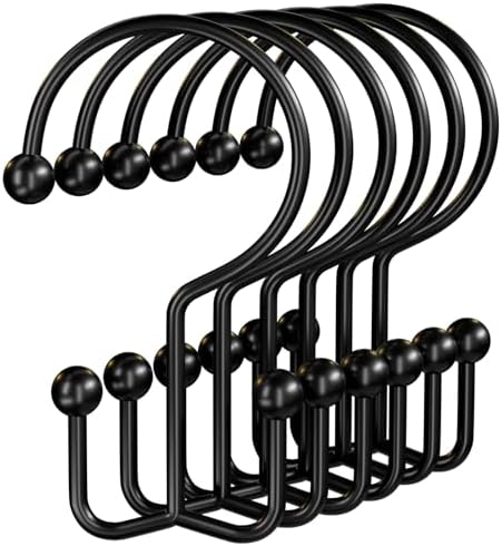 OEH 24 Pcs Shower Curtain Hooks, Metal Shower Curtain Rings, Double Shower Rings by OEH