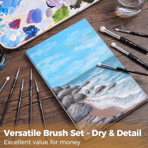 Golden Maple Drybrush Miniature Paint Brushes -10pcs Micro Detail Paint Brush - Image 6