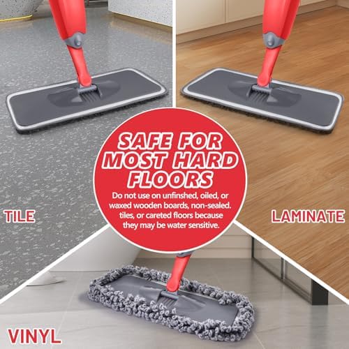 HOMTOYOU Dust Mop for Hardwood Floors: Microfiber Spray Mop for Cleaning - Image 5