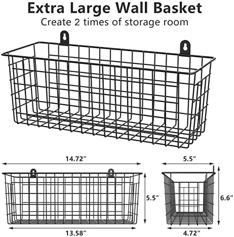 MaraFansie Wire Basket 2-Pack Hanging Wall Organizer Cabinet Storage Basket - Image 6