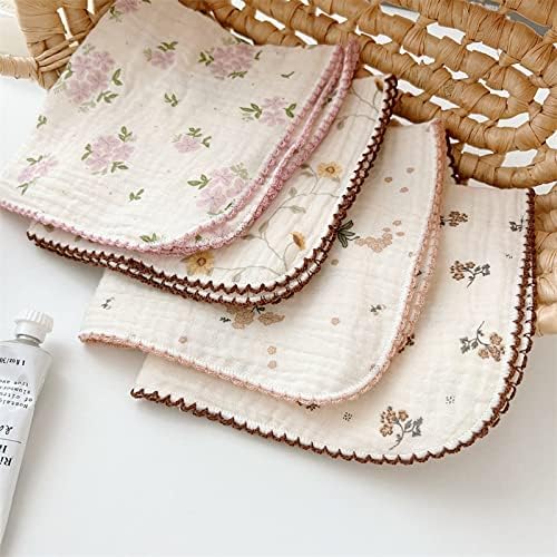 BuLuTu Vintage Floral Dish Cleaning Cloths Muslin Tea Towels 4Pcs - Image 4