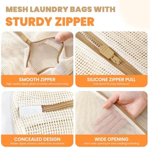 ABRRLO 4Pcs Cotton Mesh Laundry Bags - Image 2