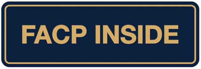 Signs ByLITA Standard FACP Inside Sign | Fire Safety Signage (Navy Blue/Gold) - Large 1 Pack