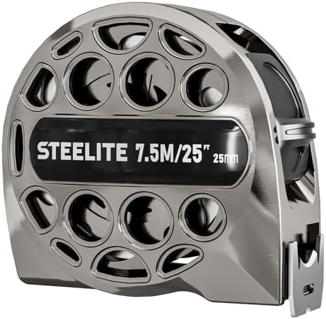 STEELITE Tape Measure 25'FT Foot Stainless Steel Retractable Measuring Tape by STEELITE
