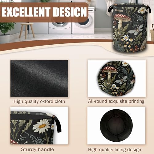 Wild Mushroom Forest Laundry Basket, Laundry Hamper Waterproof Oxford Cloth - Image 5