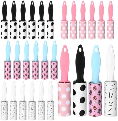 24 Pcs Mini Lint Rollers with Electrostatic Adsorption by Unknown