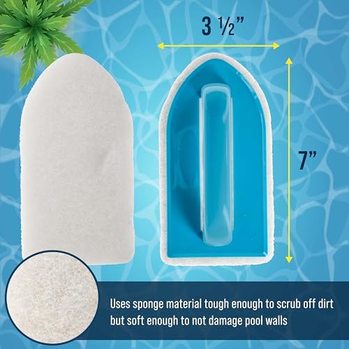 U.S. Pool Supply Hand-Held Pool Scrub Brush, 2 Pack, Surface Scrubbing Pad - Image 3
