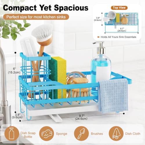 Sponge Holder for Kitchen Sink, Self-draining Sink Caddy - Image 2