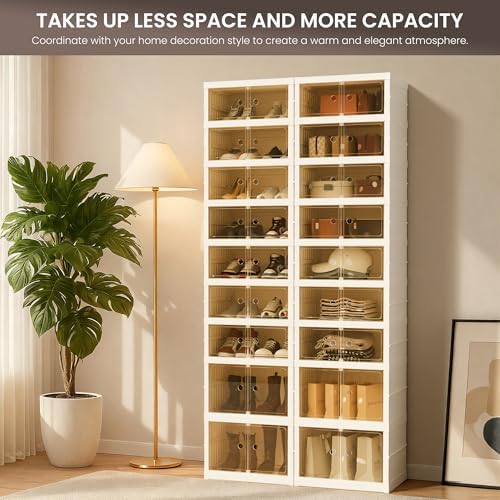 Foldable Shoe Organizer Storage Box, Portable Extra Large Folding Shoe Rack - Image 4