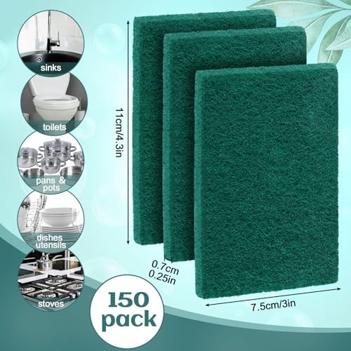 Hoolerry 150 Pcs Non Scratch Scouring Pads - Image 2