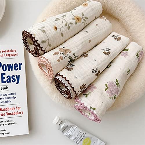 BuLuTu Vintage Floral Dish Cleaning Cloths Muslin Tea Towels 4Pcs - Image 2