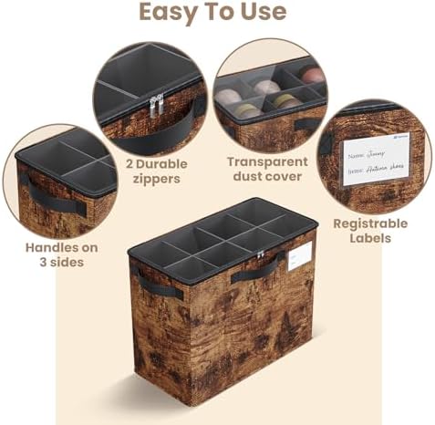 Varhomax Shoe Organizer Box for Closet, Small Fabric Storage Basket - Image 6