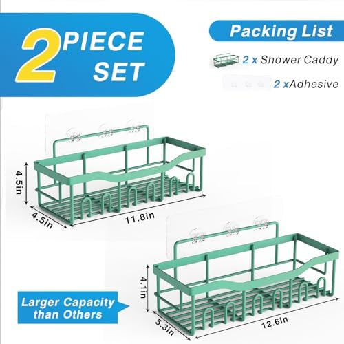 EUDELE Shower Caddy 2 Pack, Adhesive Shower Organizer - Image 7