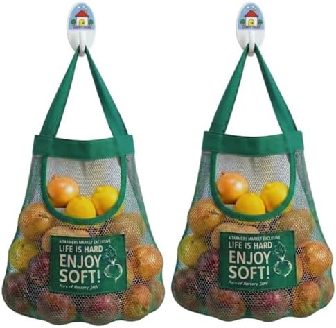 Reusable Hanging Storage Mesh Bags by TAMALL