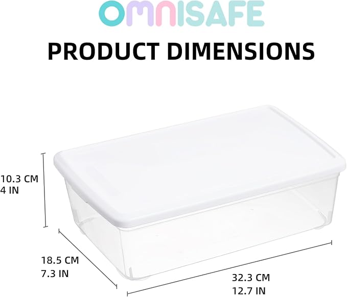 6 Quart Stackable Plastic Storage Shoebox, BPA-Free Nestable Container - Image 2