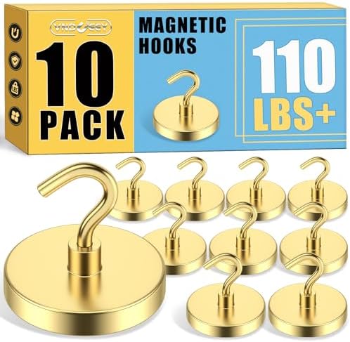 VNDUEEY Magnetic Hooks Heavy Duty, 110 Lbs Super Neodymium Metal Hooks by VNDUEEY