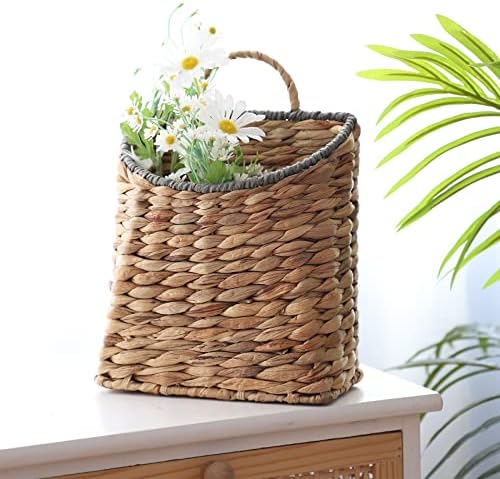 GYASVWU Woven Hanging Basket Water Hyacinth Hanging Wall Basket Wicker Handmade - Image 6