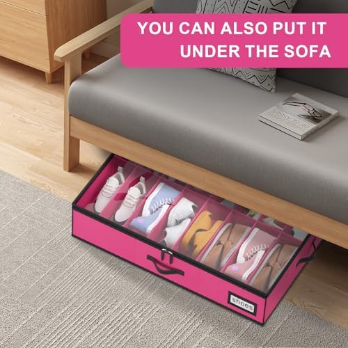 homyfort Shoe Organizer Under Bed, Fits 32 Pairs, Under bed Shoe Storage Boxes - Image 7