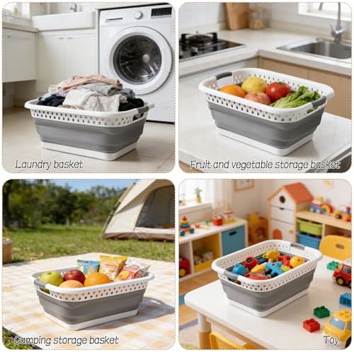 2 Pack Collapsible Laundry Baskets, 11 Gallon 42L Collapsible Laundry Clothes - Image 7