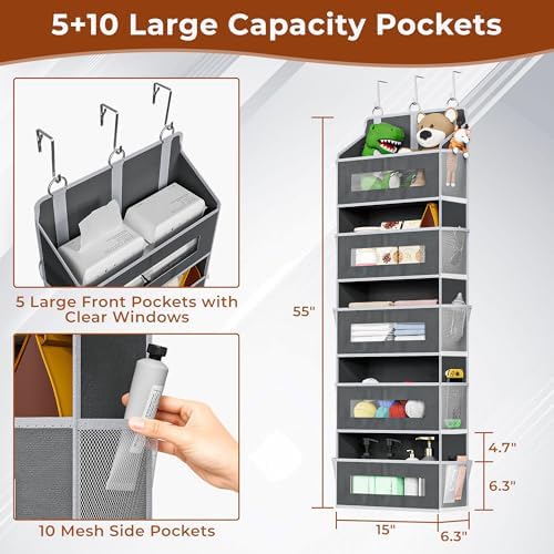 2 Pack 5 Tier Over the Door Organizer - Image 2