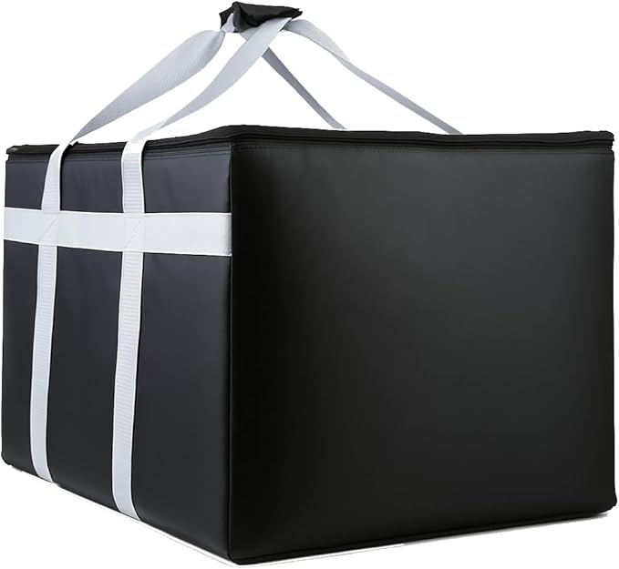 musbus Insulated Food Delivery Bag Cooler Bags Keep Food Warm Catering Therma for doordash Uber Eats Catering Shopper hot BLACK travel grocery pizza portable beach soft sided