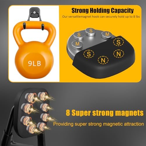 2 Pack Large Magnetic Garage Hooks Heavy Duty, Universal Indoor Outdoor Strong - Image 3