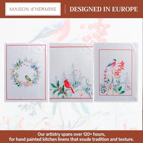 Maison d' Hermine Kitchen Towels Set of 3 Reusable 100% Cotton 27.50" x 20" - Image 2