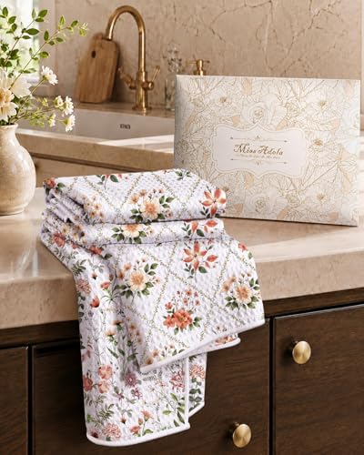 Miss Adola Reversible Microfiber Kitchen Towels Set of 2, Vivid Blossoms - Image 6