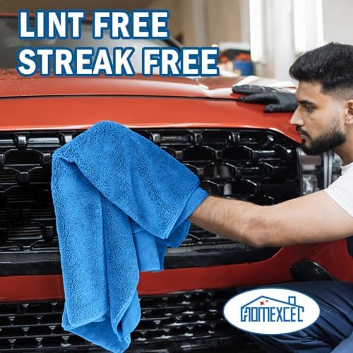HOMEXCEL Professional Large Microfiber Car Drying Towels 4 Pack - Image 7