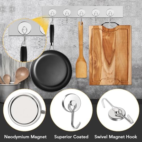 MIKEDE Magnetic Hooks Heavy Duty 80LB+ Swivel Swing Strong Magnetic Hook - Image 4