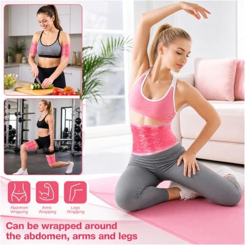 1 Rolls 60 Meters Pink Osmotic Plastic Body Wrap, Workout Sweat Enhancer Belly - Image 5