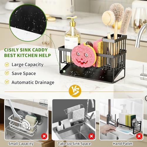 Cisily Sponge Holder for Kitchen Sink, Smiley Face Sink Caddy - Image 2